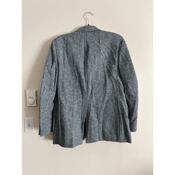 VTG Harris Tweed 42 Mens Blazer Jacket‎ Blue Scottish Wool Handwoven - Picture 6 of 6